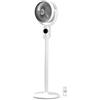 TEK ONE Tecnologia Ventilatore a Piantana Ricaricabile USB-C con Telecomando | 5 Velocità Silenziose | Oscillazione 90° e Inclinazione 120° | Timer 9H | Luce LED Notturna