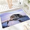 ANNKOOT Tappeto da Bagno in Microfibra, Tappetino da Bagno Antiscivolo,Cane di razza Siberian Husky triste al tramonto,Morbido, Facile da Pulire, Molto Assorbente per Bagno, Camera da letto, Interni 60x100 cm