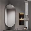 Generic Specchio Angolare Rotante 30x50 30x60 35x60 40x70 50x80cm Specchio Da Bagno Con Cornice In Metallo Specchio Da Parete Ovale Specchio Per Il Trucco Con Supporto Girevole HD(Black,W35xH60cm)