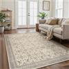 GENIMO Tappeto Morbido a Pelo Corto, 160x230 cm, Antiscivolo e Lavabile in Lavatrice, Stile Boho Vintage, Elegante per Soggiorno, Camera da Letto, Sala da Pranzo, Ufficio, Colore Beige Vintage