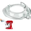 PQPO Paraspruzzi Compatibile con i Robot da Cucina Kitchen Aid da 4,5QT e 5QT con Testa Inclinabile, Coperchio Pieghevole Completamente Chiuso per la Ciotola del Robot da Cucina (Grigio Trasparente)