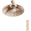 CREATE / WIND LAMP WOVEN/Ventilatore da soffitto con luce e telecomando sabbia / 25W, programmabile, Ø75 cm, funzione estate-inverno, LED 3 temperature, corpo in corda, flusso d'aria concentrato