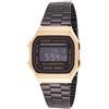 Casio - A168WEGB-1B - orologio unisex, con cinturino in acciaio, colore nero