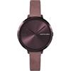 Lilienthal Berlin Orologio da donna Rosalux in Bugundy - Orologio da polso in acciaio chirurgico con movimento al quarzo e vetro rivestito in zaffiro - 30 mm, Bracciale in pelle rosa, Minimalista