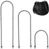 ROOMHUAWAY 3 catene borse nere tracolla per borse 40cm/80cm/120 cm catena d'argento per pochette, catena di ricambio in metallo per borse da donna, tracolla tracolla accessori