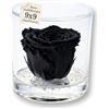 Premium-rose.com Box Tondo con Rosa Nera stabilizzata Profumata, Box da 9cm con Rosa Nera Vera Eterna | Idea Regalo Natale, Fidanzata,Compleanno, bomboniera Laurea | Fatto in Italia (Nera 1047)