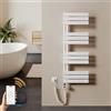 S'AFIELINA scaldasalviette Elettrico Bagno 1041×400mm Bianco, 400 W termoarredo Elettrico Bagno con WiFi e termostato, Timer 7×24 h, Protezione antigelo, LCD, Tubi Piatti Design scaldasalviette