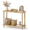 HOOBRO Tavolo Console Stretto da 100 cm, Consolle Ingresso a 2 Ripiani, Tavolino Laterale e da Ingresso, per Dietro Divano, Gambe in Legno Massello a Forma di Zucca, Colore Legno ENL105XG01