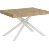 CasaArredoStudio, Tavolo Allungabile Karida, 120(204) x80 cm, Quercia Natura con Gambe Incrociate Bianche, Made in Italy.