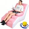 Shyllin Divano ad aria, divano da campeggio con poggiapiedi, divano gonfiabile, poltrona gonfiabile, poltrona gonfiabile, poltrona da piscina, airlounge, pouf da esterno, per campeggio, casa (1, S