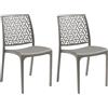 Marvin Sedia in Polipropilene Ninfa, da Interno Esterno, Sedie Impilabili, Sedie Moderne Resistenti per Giardino Cucina Terrazzo Patio (2, TORTORA)