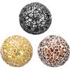 QUARKZMAN 3 Pz Palle Decorative in Vetro 6 cm Sfere Centrotavola in Vetro Mosaico per Decorare Ciotole Vasi Tavolo da Pranzo Festa, Argento Nero, Tono Oro, Marrone