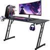 Kidsgigglz Scrivania Gaming Kidsgigglz 140x60cm, Fibra di Carbonio, Ergonomica, Stabile, Perfetta per Gaming e Studio, Include Gancio per Cuffie e Porta Bicchiere