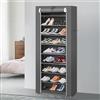 LANTUS Armadio in Tessuto, Guardaroba, Appendiabiti, Ripiani Portaoggetti,con Asta per Abiti con Copertura, Capiente, per Borse, Giocattoli, Scarpe, Soggiorno, Camera da Letto, 60*30*160 cm - nero puro