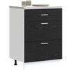 vidaXL Base per Cucina Rovere Nero 60 x 46 x 81,5 cm