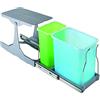 Smartix Kit Portarifiuti ad Estrazione Manuale Adatto alla Raccolta Differenziata (Secchi Inclusi), Plastica, Grigio, 47 x 23.6 x 36 cm