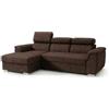 Robin Inspire Divano Angolare Modulare 3 Posti - Divano Letto a L Sinistro - Contenitore, 3 Poggiatesta Regolabili - per Soggiorno Moderno - 247 cm Silver Marrone