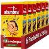 Passalacqua Alambra Caffè Premium Macinato - 6 Pacchetti 250g (1,5kg) - Tostatura Autentica Napoletana 30% Arabica - Espresso Forte e Corposo con Note di Cioccolato e Miele - Made in Italy