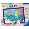 Ravensburger - CreArt Kids 18 x 24 cm - Numero d'Arte - Oceano - Edizione Gesso - Kit di Pittura con Numeri - a Partire dai 9 Anni - 12023234