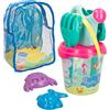 COLORBABY 77338 - Peppa Pig Set cubo da spiaggia per bambini con zaino, pala, rastrello, annaffiatoio e accessori, giocattoli estivi per bambini e neonati