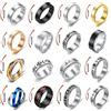 oly2u Anelli per coppia Fidget Spinner antistress Ansia Ruota liberamente Gioielli per uomo Donna Anello per nocche in acciaio inossidabile Bague da sposa
