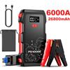 PGNOOGE 6000A di Picco Avviatore Batteria Auto, 26800mAh Avviatore ad Alta Capacità per Tutti i Motori a Benzina e Diesel Fino a 10L, Kit di Emergenza Portatile per Viaggi Stradali