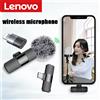 Lenovo Bluetooth 5.3 Mini microfono lavalier wireless portatile per trasmissione in diretta, giochi, registrazione audio video, iPhone Android