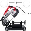 SucceBuy Sega a nastro portatile Capacità di taglio da 5 pollici Cordless a velocità variabile Motore da 10 A Sega a nastro a taglio profondo per tubi metallici in legno Barra di cemento armato