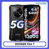 DOOGEE Fire 7 5G Telefono Rugged, 16GB RAM+256GB ROM, Batteria 13000mAh, Dimensity 6300, Gemini AI, Fotocamera 64MP, NFC, Smartphone Android 15