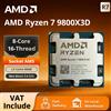AMD Ryzen ™ 7 9800X3D Nuovo processore, 3D V-Cache 8C/16T 120W fino a 5,2 GHz, L3=96M 100-100001084 Presa AM5 ma senza dispositivo di raffreddamento