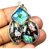56.15 KT Tre Monarch Fuoco Opale Ciondolo 925 Argento Sterling Certificato
