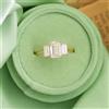 FemousGems Anello Di Fidanzamento 2 CT Moissanite 14k Oro Giallo Tre Pietre Donna Radiant