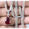 Naturale Rosso Rubino 5.85 KT Pera Gemma Certificato Thanksgiving Ciondolo Vedi