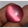 21.10 Carato Rosa Naturale Gatto Occhio Rotondo Cabochon Gemma Certificato C3073