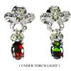 Egemdiamond Orecchini In Argento Sterling 925 Ovali Con Opale Nero 7x5mm E Gemma Di Peridoto