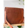 Fatto a mano Purely Refined Borsa Capra Pelle Uomo Vintage Nuovo Marrone Spalla Best Qualità