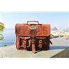 Fatto a mano Borsa Messenger Uomo Vintage In Vera Pelle 18 Inch Marrone Laptop 13x18x6