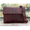 Fatto a mano Handmade Borsa Laptop Messenger In Pelle Donna Marrone Satchel Retro Cuciture