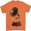Gil dan Pizza Grammofono Vinile Records Giradischi Dj T-Shirt 100% Cotone