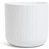 Vimin Box Elegante Vaso per orchidee in Terracotta | BIANCO OPACO RIGATO | Diametro 18 cm, Altezza 18 cm | Vaso Decorativo per Piante Grasse, Fiori, Bonsai | Vaso da Interno Moderno