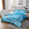 Loussiesd Coperta trapuntata per bambini con farfalla blu e bianca fantasia galassia farfalla per ragazzi e ragazze sfumato blu trapunta set fata Dreamy Flying Animal biancheria da letto 2 pezzi for170X230cm