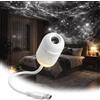 SpirWoRchlan Proiettore di luce notturna 2 in 1 Galaxys, proiettore USB portatile con cielo stellato per camera da letto, mini lampada da parete a LED per bambini e adulti, decorazione da soffitto da