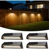 Electight 4 pezzi 24 luci a LED solari per esterni 9 pollici, 100 lumen, lampada da parete solare luminosa per esterni con 3 colori, impermeabile IP65, luci solari con batteria da 1500 mAh per