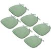 Generico Cuscino per Sedia Semicircolare in Velluto A Coste Lavabile 43x41x35 Cm con Fondo Antiscivolo e Lacci per Sedie da Giardino, Sedie da Pranzo o Sedie da Ufficio,Verde,6PCS