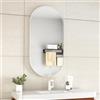 Erfu Specchio da bagno ovale 50 x 100 cm di lusso - Riscaldamento anti-appannamento, illuminazione a LED dimmerabile, temperatura colore regolabile, tocco (acciaio inossidabile)