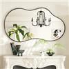 Snowdool Miroir mural irrégulier, miroir mural asymétrique moderne, 60 x 90 cm, forme de nuage unique, décoratif pour coiffeuse, chambre, salon, salle de bain et couloir