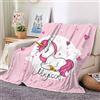Hoimlm Coperta morbida a forma di unicorno, in morbida flanella, per bambini, in microfibra, con unicorno, idea regalo (Rosa Amore Unicorno, 130 x 150 cm)