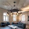 RuiRfh Lampadario Sala da pranzo retrò E27 Lampada a sospensione grande ruota di carro 8 luci ferro da fattoria Luci rotonde antiche metallo rustiche Camera da letto Soggiorno Foyer Corridoio Finiture