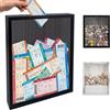 GraduationMall 28x35cm Ticket Shadow box Cornice per Esporre Ricordi e Souvenir,Tappo per Vino,Nero Scatola di Memoria,Cornici per Foto per Oggetti
