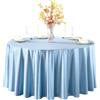 GOEXCPL Tovaglia rotonda in raso, liscia e lucida Blu-2 Diametro 240 cm | Adatto a ristoranti, hotel, matrimoni, feste e Natale; lavabile in lavatrice